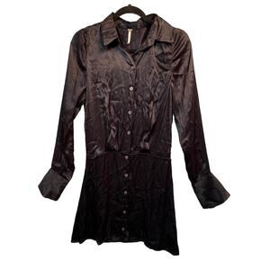 Zara Womens Satin Effect Dress‎ Size XS Black